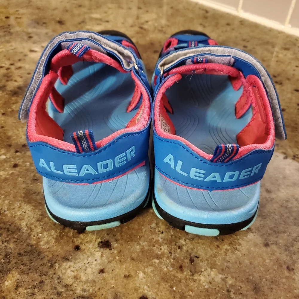 Aleader Blue Pink Girl Big Kid Outdoor Athletic Water Sandals SZ 3.5‎